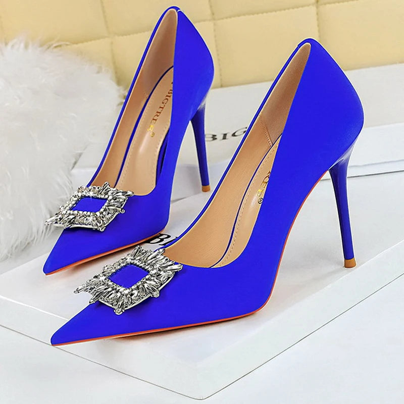 Y2K Fashion Rhinestone Heels - Luxury Banquet Shoes for Grunge & Coquette Aesthetic