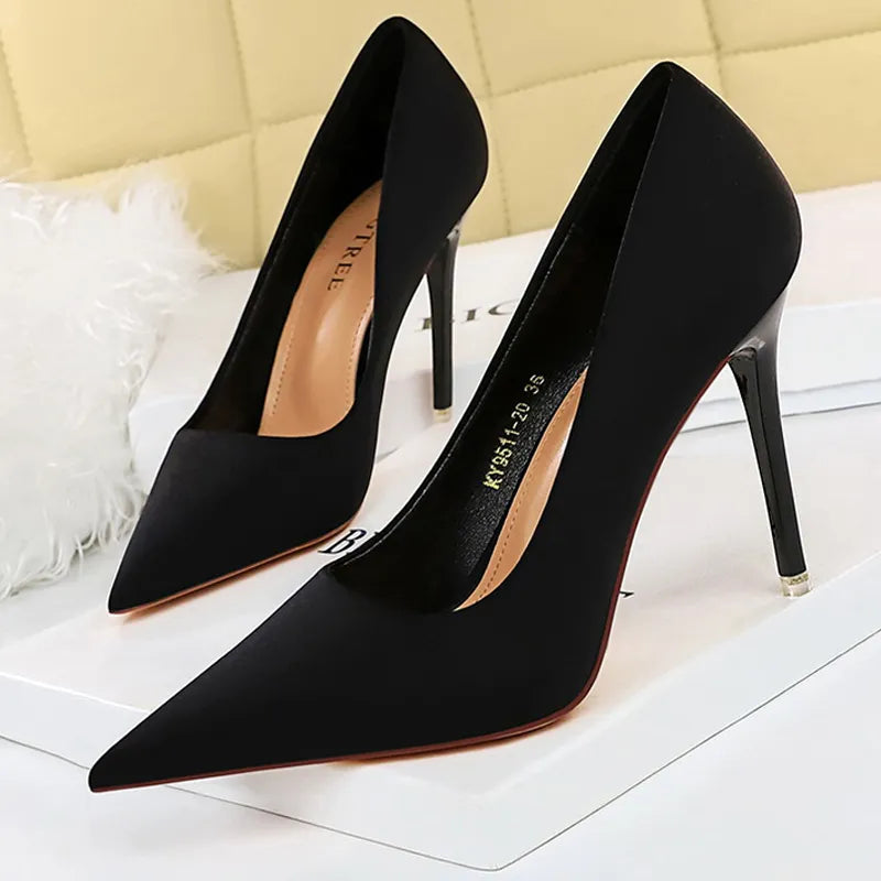 Y2K Fashion Satin High Heels Stiletto Pumps - Sexy Party Shoes for Coquette Aesthetic