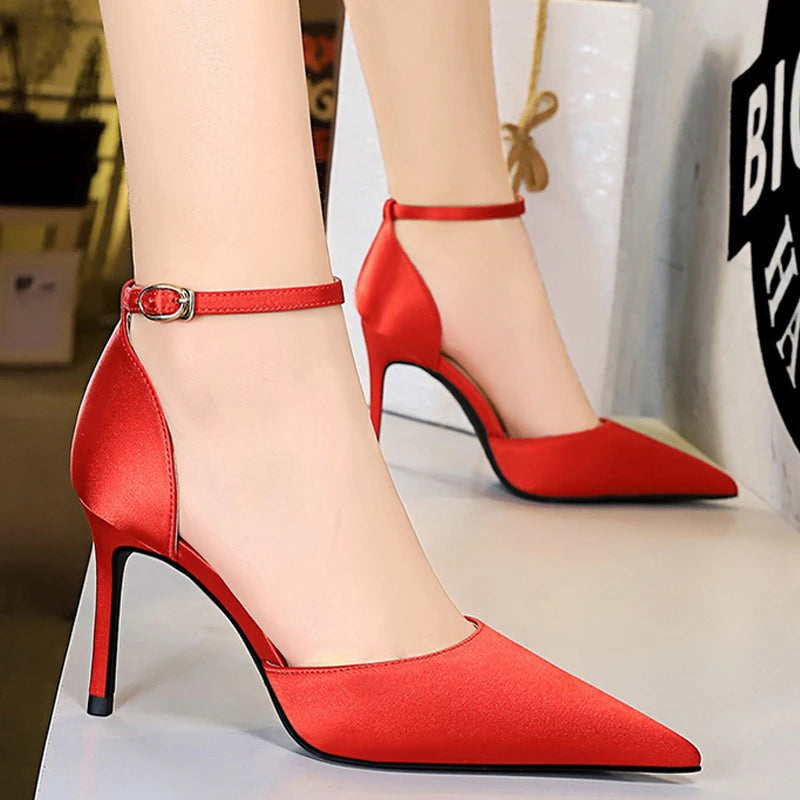 Y2K Fashion Satin Kitten Heels - Cute Summer Pumps for Coquette Aesthetic & Grunge Style