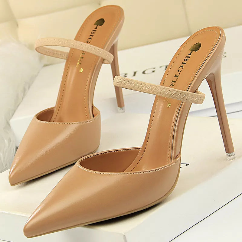 Y2K Fashion Stiletto Heeled Sandals - Cute Summer Slippers for Coquette Aesthetic Style