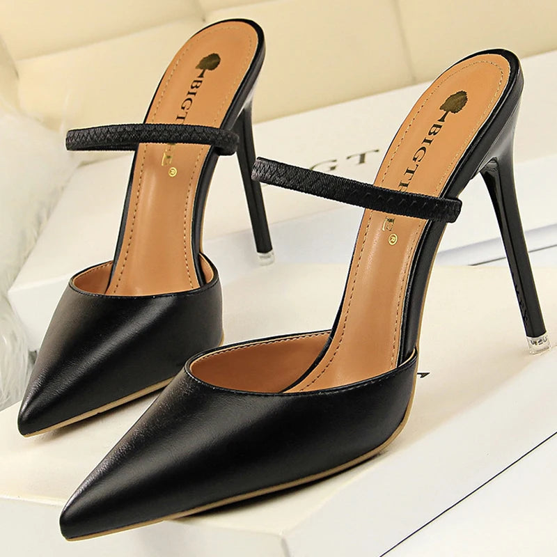 Y2K Fashion Stiletto Heeled Sandals - Cute Summer Slippers for Coquette Aesthetic Style