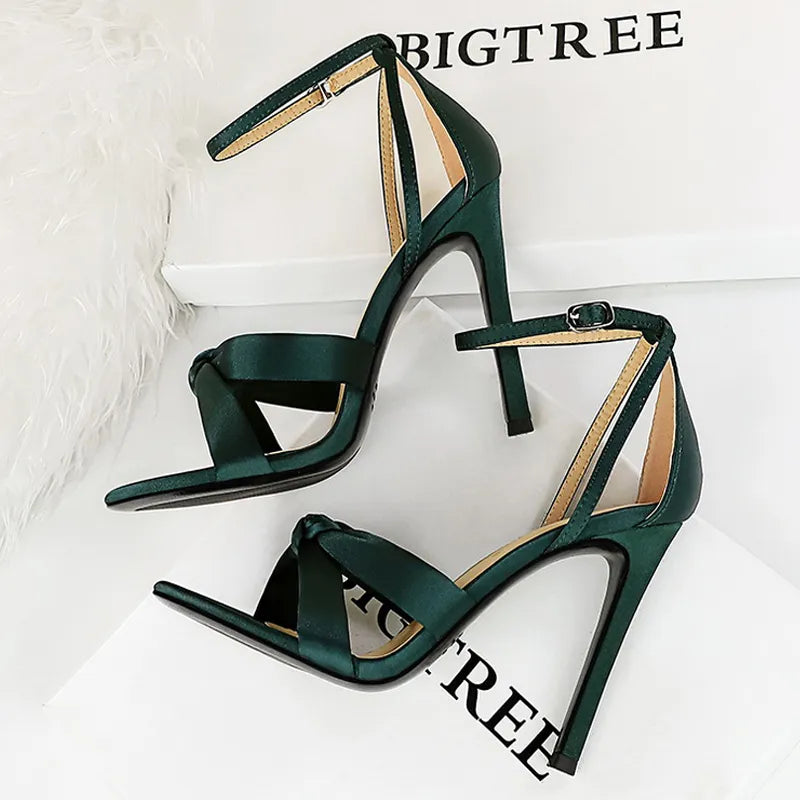 Y2K Fashion Stilettos: 11cm Satin Heels for Coquette Aesthetic & Grunge Style Outfits