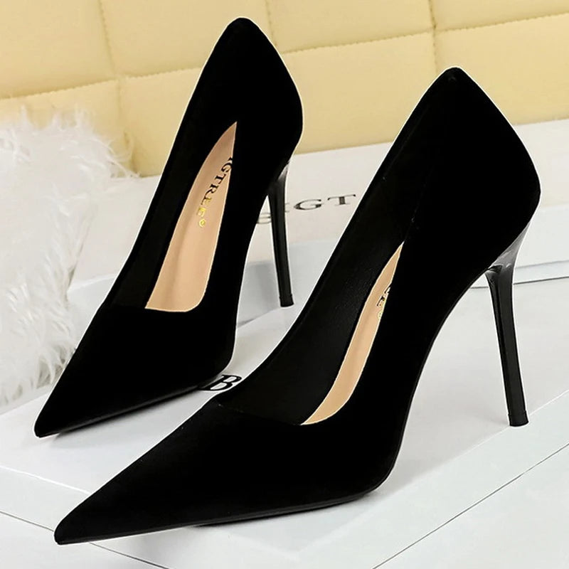 Y2K Fashion Suede High Heels - Sexy Party Pumps for Grunge Aesthetic & Coquette Style
