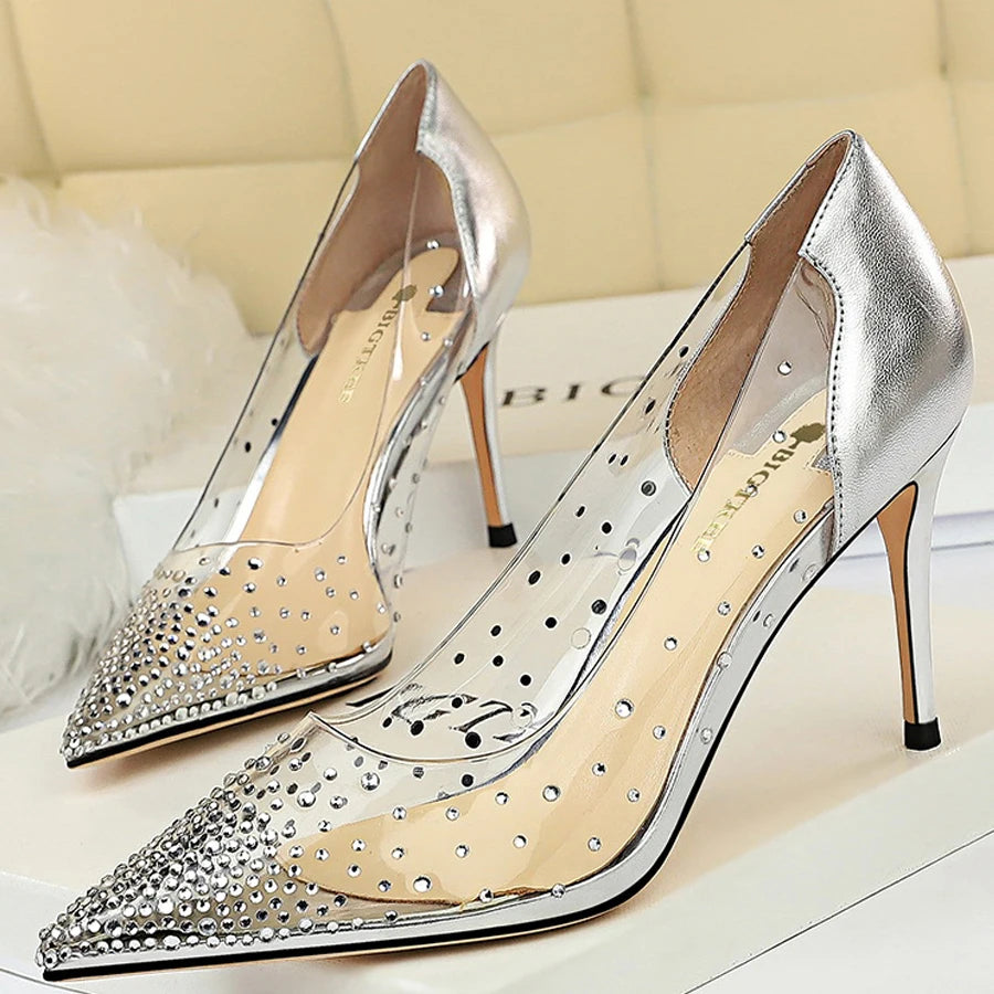Y2K Fashion Transparent Woman Pumps - Sexy Stiletto Heels for Weddings & Aesthetic Outfits