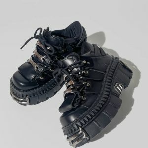 Y2K Grunge Aesthetic Platform Mary Janes - Cute Tops & Comfy Hoodies for Retro Vibes