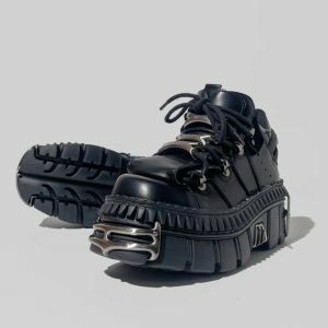 Y2K Grunge Aesthetic Platform Mary Janes - Cute Tops & Comfy Hoodies for Retro Vibes