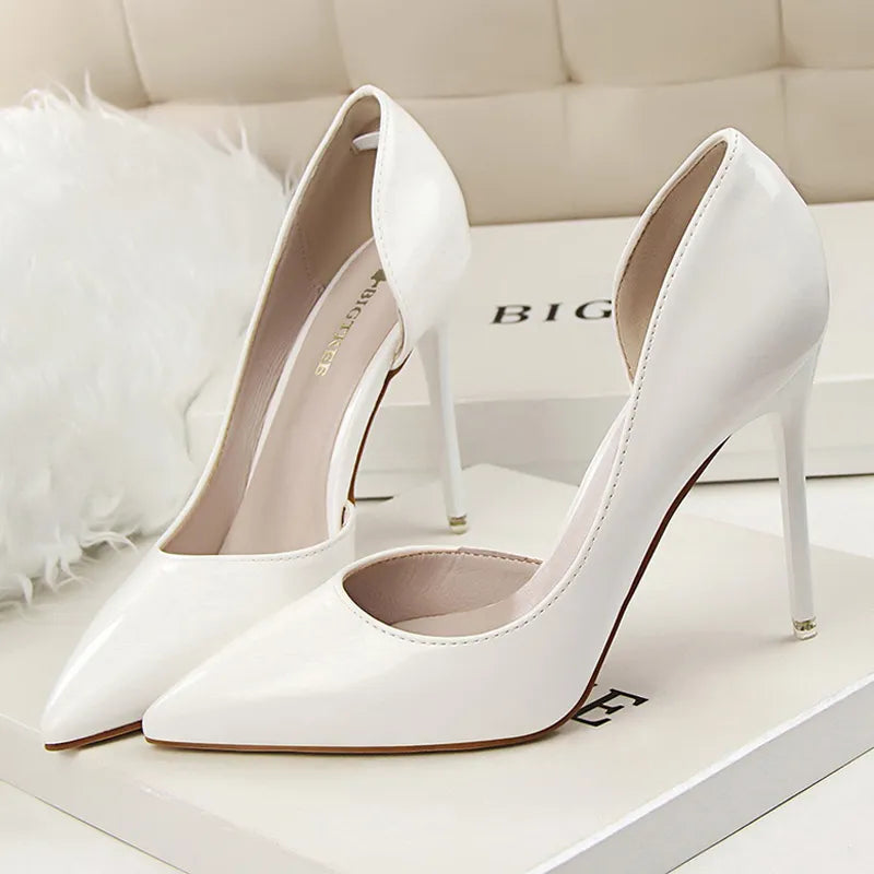 Y2K Patent Leather Stiletto Heels - Sexy Party Shoes for Grunge & Coquette Aesthetic
