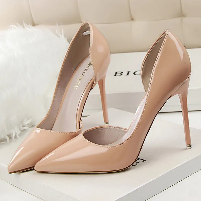 Y2K Patent Leather Stiletto Heels - Sexy Party Shoes for Grunge & Coquette Aesthetic