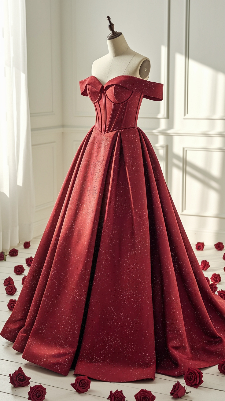 A Red Satin Off Shoulder Homecoming Dress: A Must-Have