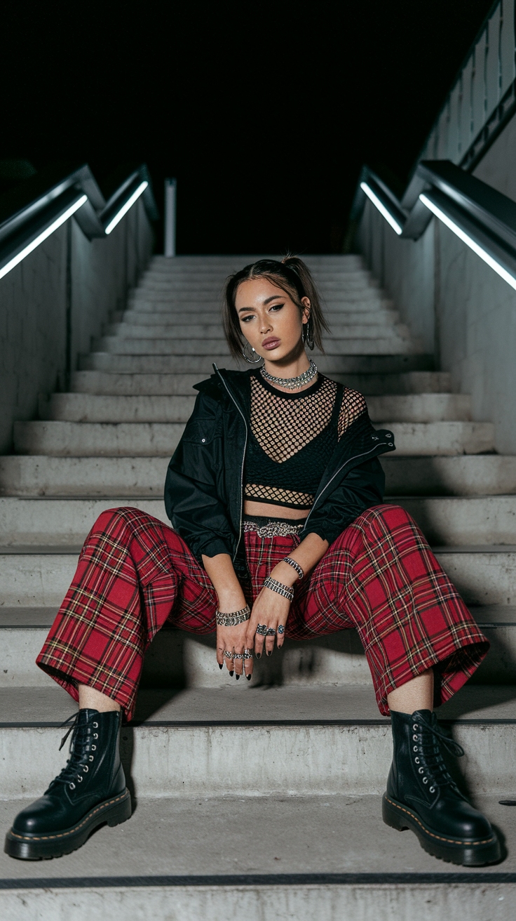 black and red outfit idea