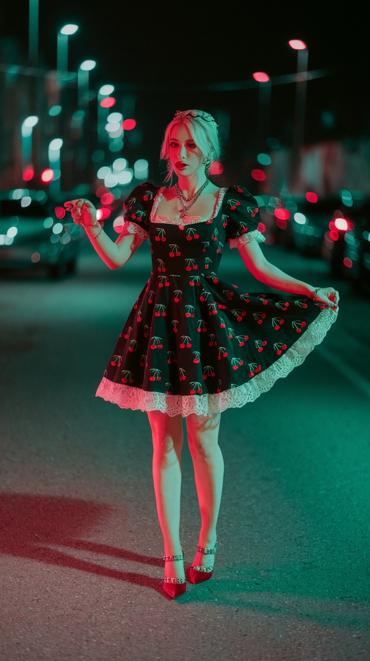 black cherry dress outfit idea