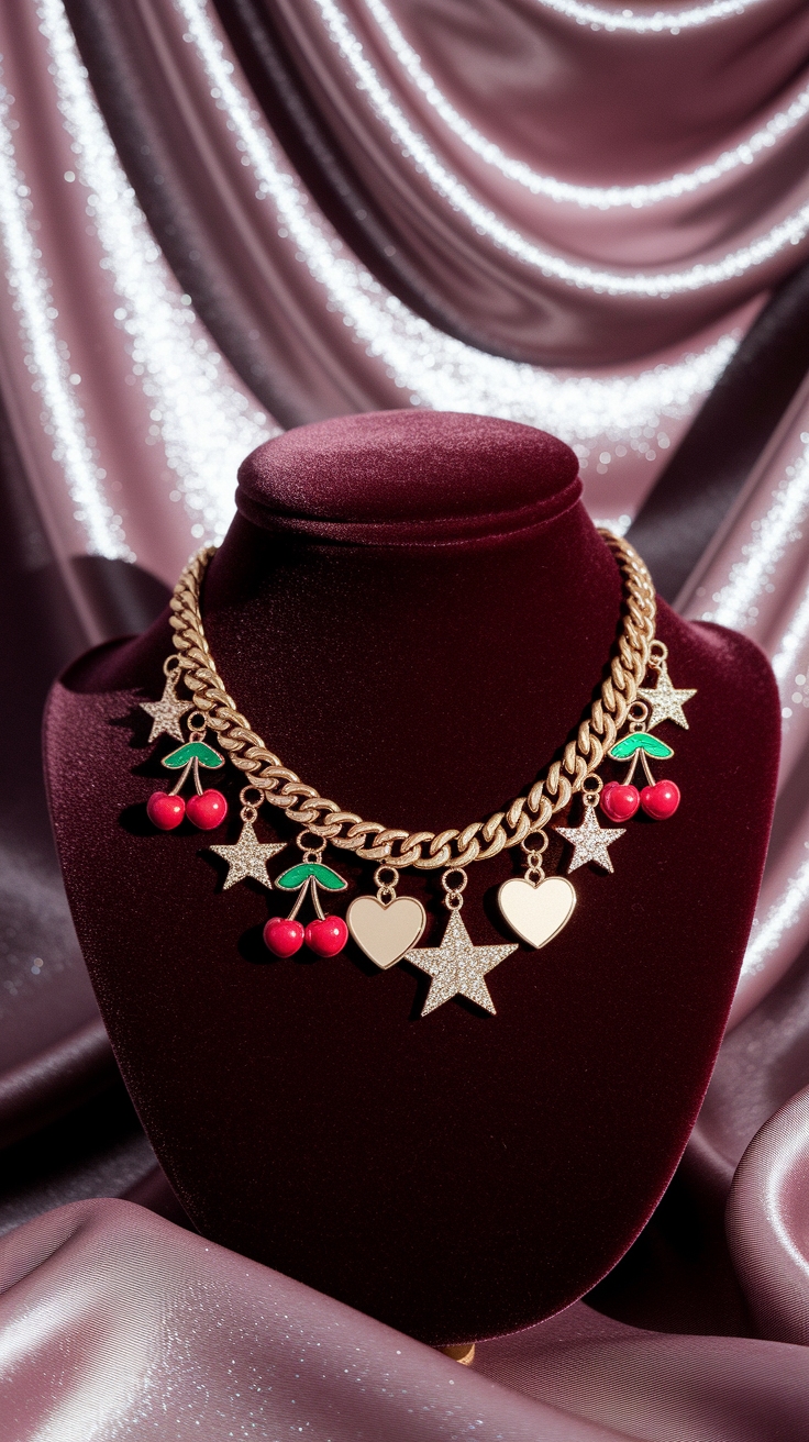 stylish charm necklace