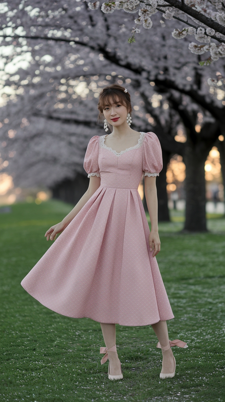 cherry blossom photoshoot outfit idea
