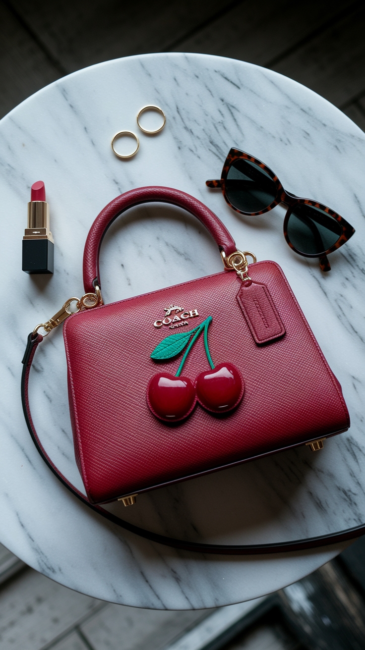 Stylish Choices: The Cherry Coach Purse outfit idea