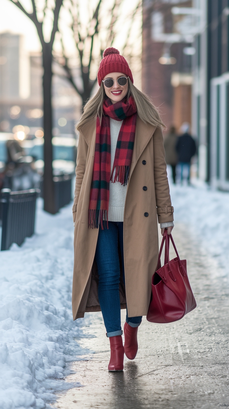 cherry red boots outfit idea