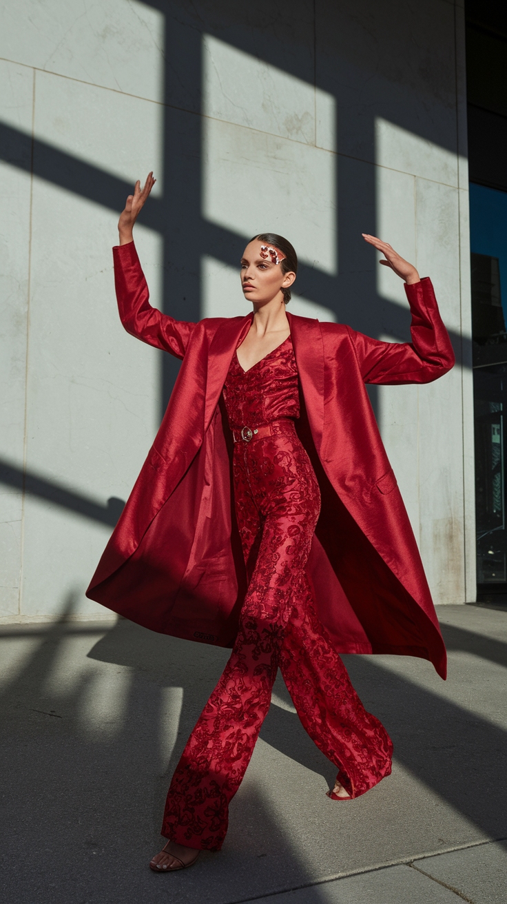 cherry red fashion outfit idea