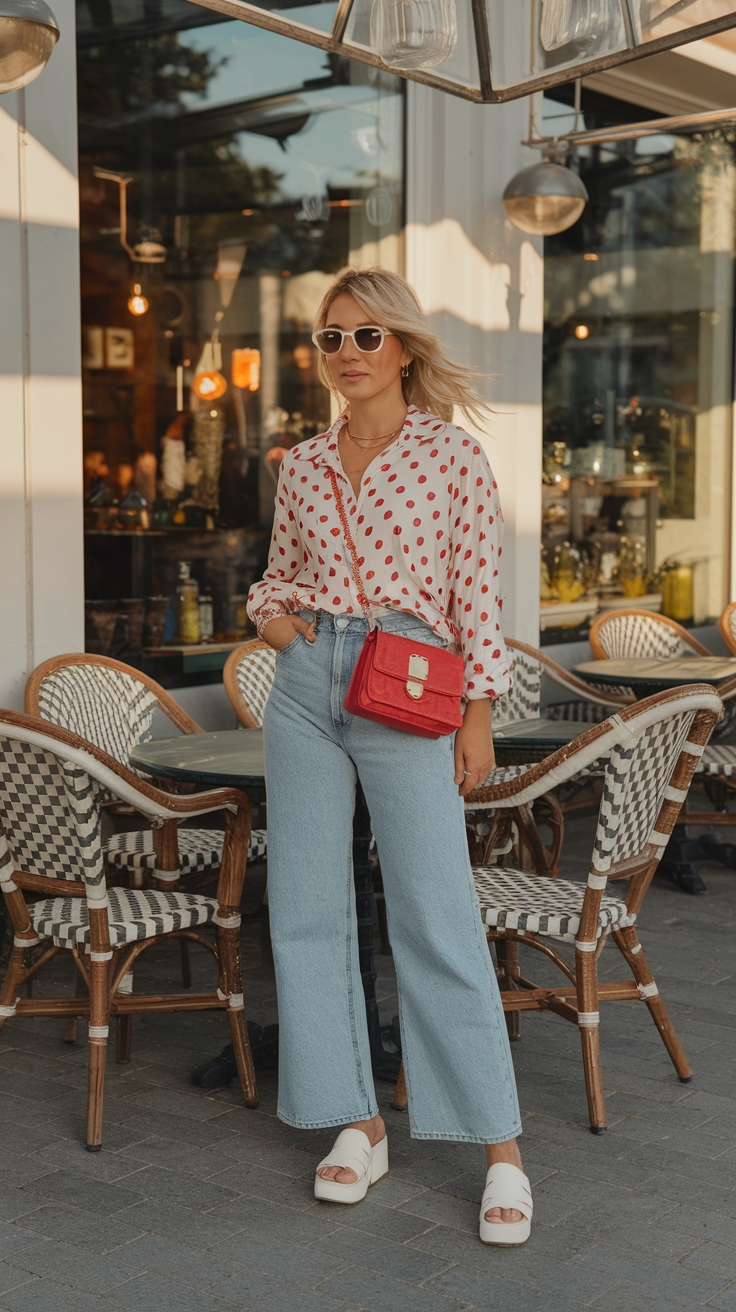 cherry shirt outfit idea