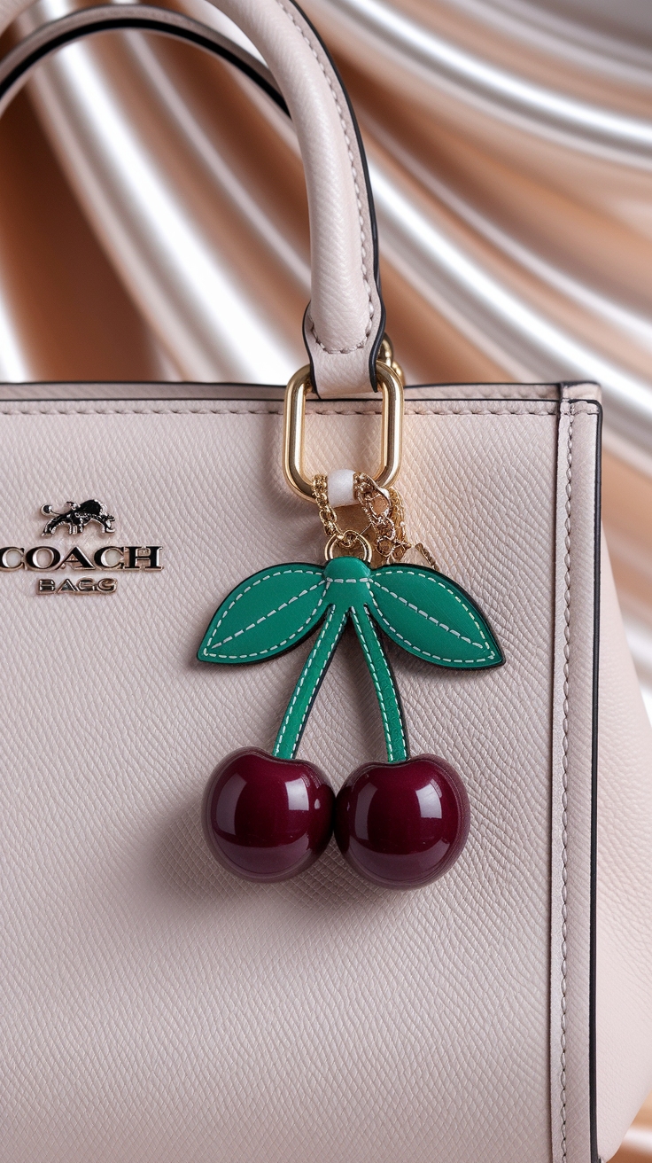 coach bag charm outfit idea