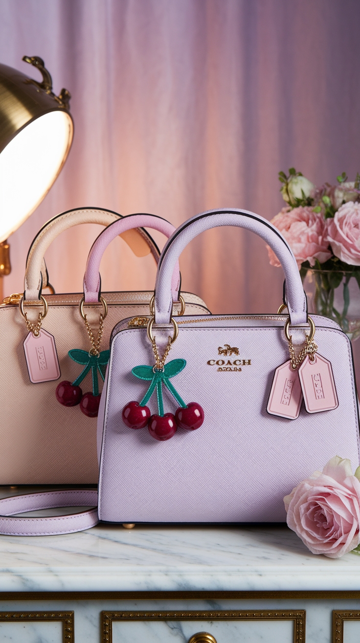 charming coach bag details