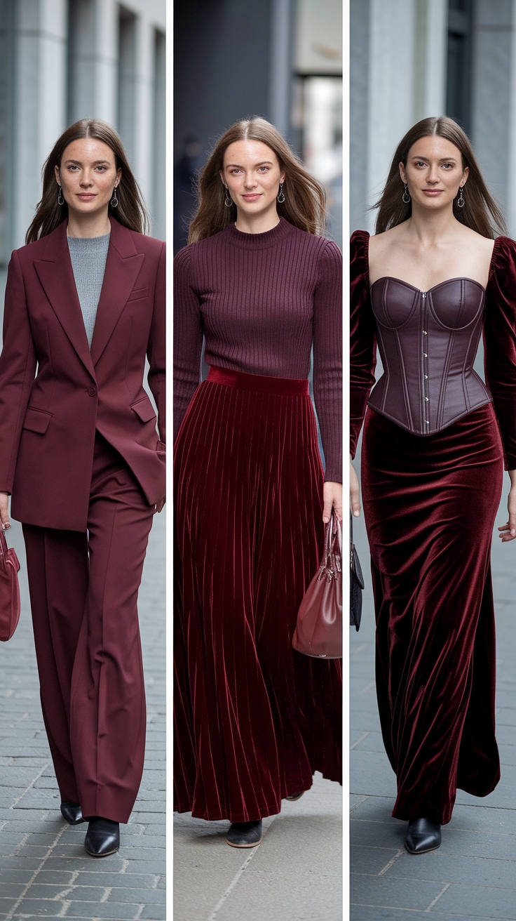 Dark Red Outfit Ideas for Every Season outfit idea