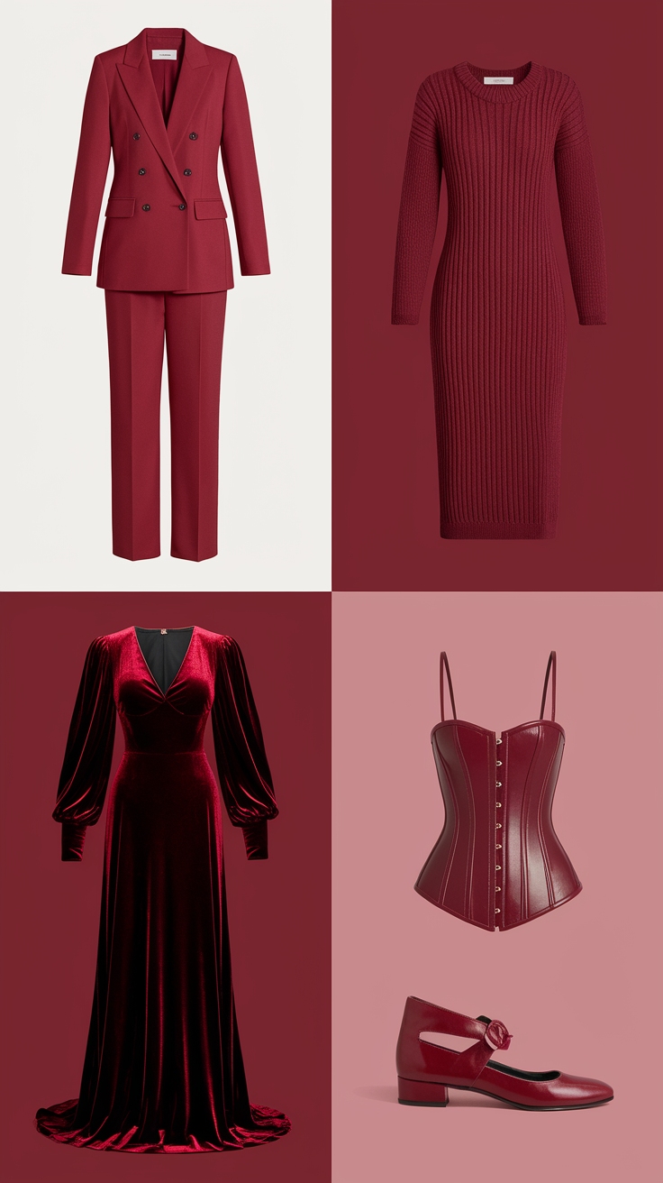 dark red outfit ideas