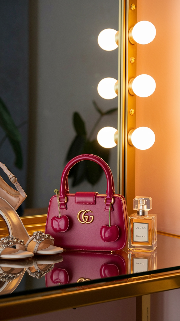 gucci cherry bag outfit idea