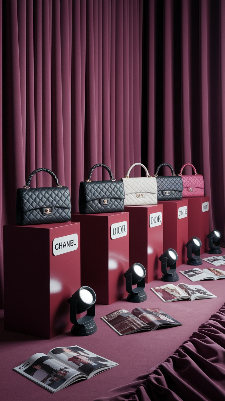 luxury purses with cherry motifs
