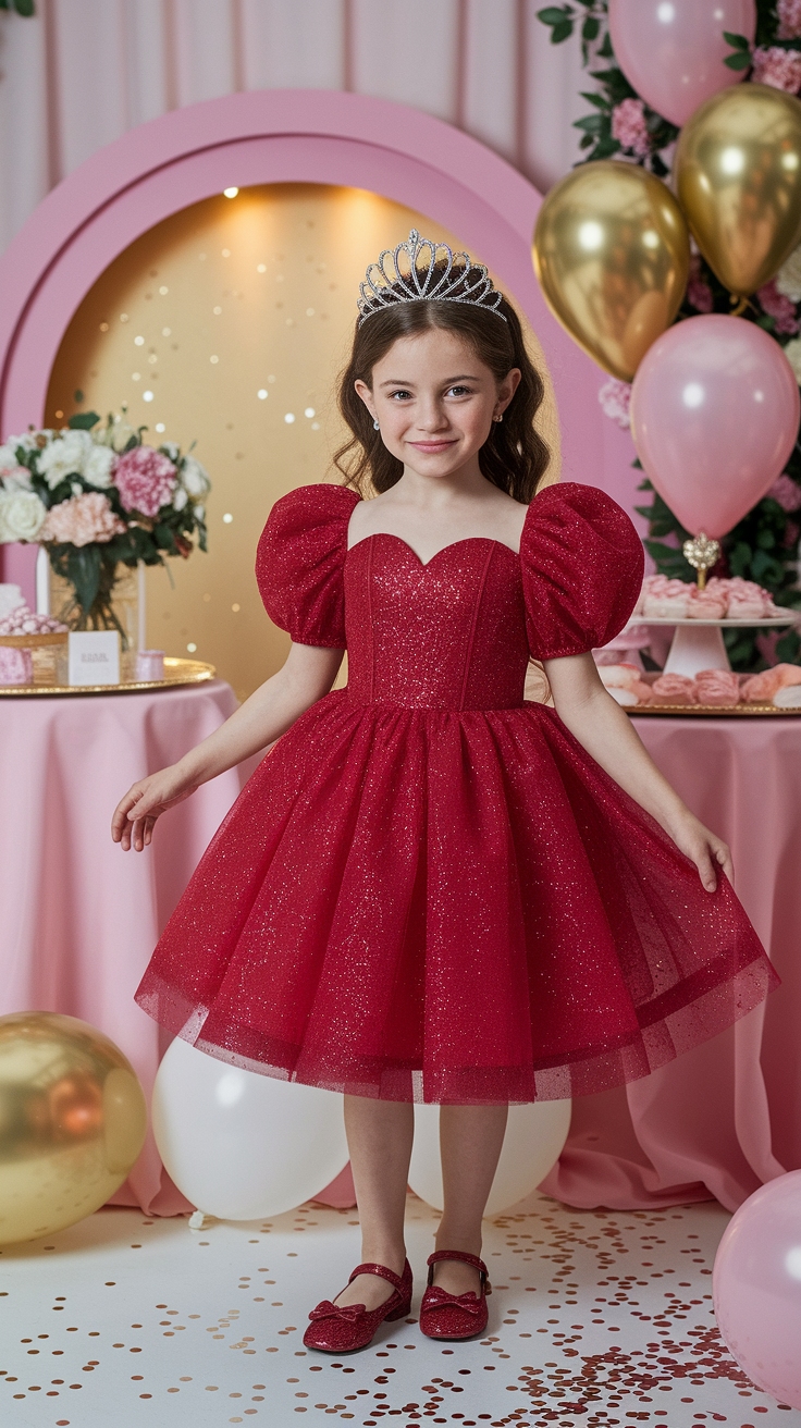 red birthday dress outfit idea
