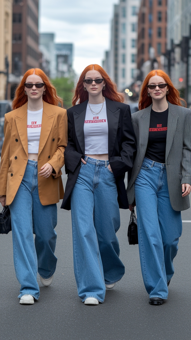 red hair street style outfit idea