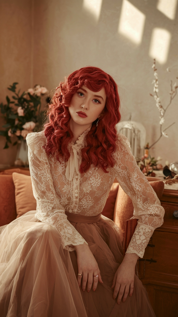 red hair outfit aesthetic idea