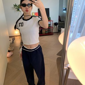 2024 American-Style Loose Draped Wide-Leg Tie Sports Pants for Couples - Casual Versatile Straight-Leg Sweatpants