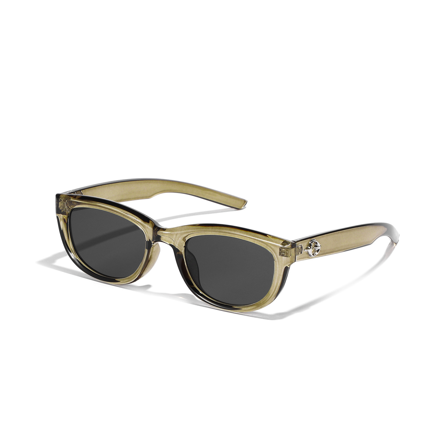2024 Retro Cat Eye GM Green Oval Sunglasses - Y2K Fashion, European American Style, High-End Sun Protection