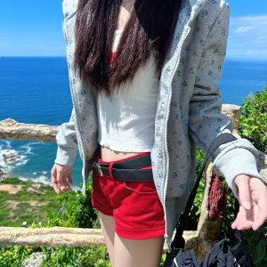 2024 Spring Autumn American Vintage Floral Hooded Zipper Cardigan Sweatshirt for Women - Loose Casual Jacket