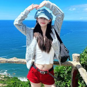 2024 Spring Autumn American Vintage Floral Hooded Zipper Cardigan Sweatshirt for Women - Loose Casual Jacket