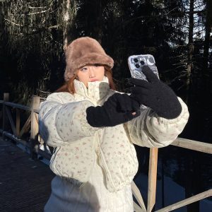 2024 Winter Floral Print Cotton Jacket - Loose, Thick, Warm Versatile Coat for Couples - Y2K Style
