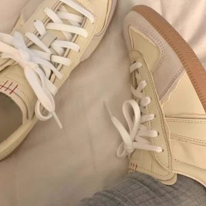 2025 Color-Blocking Lace-Up Cowhide Training Shoes - Versatile Round Toe Splicing Casual Sneakers
