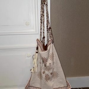 2025 Ethnic Bohemian Linen Crossbody Tote Bag for Women - Large Capacity Shoulder Bag with Niche Design