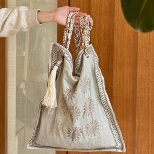 2025 Ethnic Bohemian Linen Crossbody Tote Bag for Women - Large Capacity Shoulder Bag with Niche Design