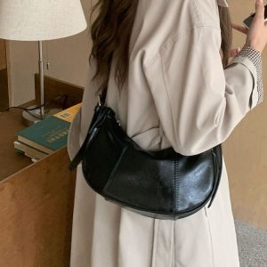 2025 Korean Minimalist Silver Underarm Bag for Women - High-End Shoulder Crossbody Tote