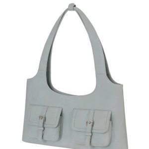 2025 Korean Style Versatile Shoulder Crossbody Tote Bag with Pocket - Fashionable Commuter Handbag for Women