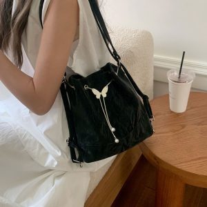 2025 Korean Style Versatile Women's Backpack - Trendy High-Quality Multifunctional Shoulder Bucket Bag