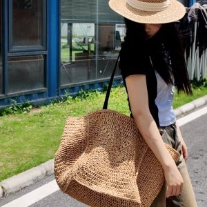 2025 Large Capacity Woven Tote Bag - Fashionable Versatile Shoulder Bag for Summer Beach Vacation