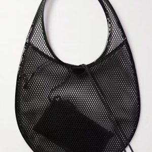 2025 Minimalist Hollow Mesh Shoulder Bag - Round Dark Series Underarm Tote for Internet Celebrity Style
