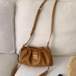 2025 New Candy Series Pleated Cloud Bag, Tassel Ribbon Decoration, Large Small Underarm Shoulder Crossbody Bag