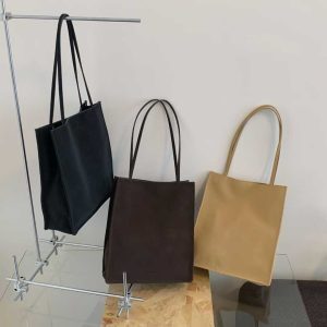 2025 New Minimalist Genuine Leather Tote Bag - Large Capacity Cowhide Shoulder Bag for Women