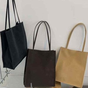 2025 New Minimalist Genuine Leather Tote Bag - Large Capacity Cowhide Shoulder Bag for Women
