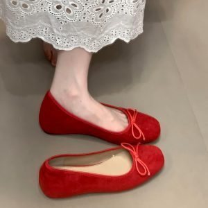 2025 Retro Elegant Hidden Height Slip-On Suede Ballet Flats - Ocean Inspired Design, Chic Casual Footwear