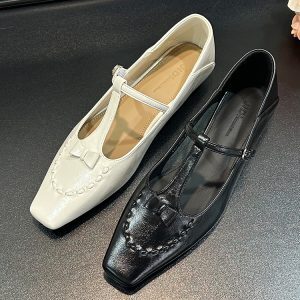 2025 Retro Mary Jane Shoes for Women, Flat Square Toe One-Strap Trendy Footwear, Y2K Style Clearance Single Shoes