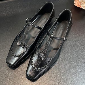 2025 Retro Mary Jane Shoes for Women, Flat Square Toe One-Strap Trendy Footwear, Y2K Style Clearance Single Shoes