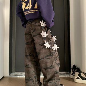 2025 Spring American Vintage Big Pocket Camouflage Pants for Men and Women - Loose Fit Outdoor Straight Casual Long Pants